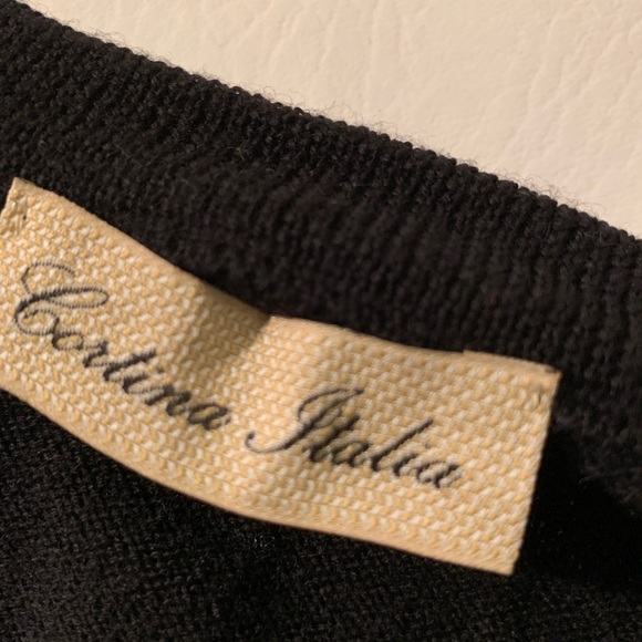 CORTINA ITALIA MERINO WOOL SWEATER SIZE M BLACK - Picture 3 of 15